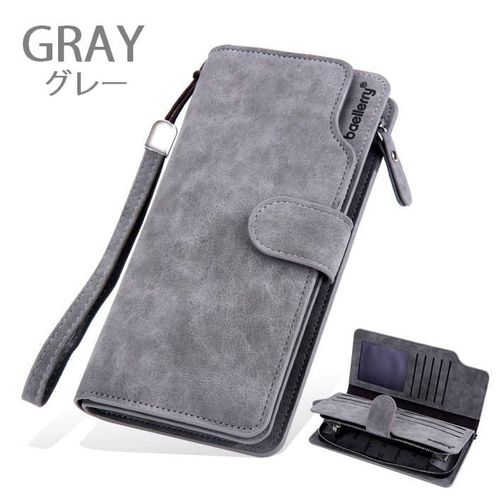 長財布 メンズ レディース クラッチバッグ 大容量 スマホケース 財布 ウォレット 機能的 マルチケース ユニセック 収納力 二つ折り ボタン シンプル プレゼント 贈り物 男性 女性 ひも付き