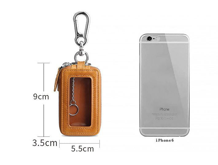 スマートキーケース 窓付き スマートキー 2個収納 キーケース 革 車 キーリング 付き レザー メンズ レディース スマートキー 小銭入れ コンパクト 本革