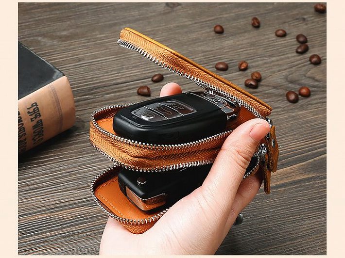 スマートキーケース 窓付き スマートキー 2個収納 キーケース 革 車 キーリング 付き レザー メンズ レディース スマートキー 小銭入れ コンパクト 本革