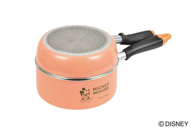 ディズニー ふっ素加工IH対応鍋・フライパン・ガラス蓋3点セット18㎝(ミッキーマウス/ヴィンテージ)