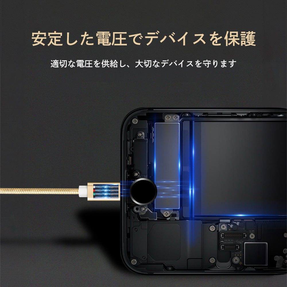 3in1充電ケーブル USB Type-C 1.2m 金 ゴールド ケーブル 充電ケーブル 3in1 3台 一本三役 タイプC iPhone15 USB-C Type C 同時充電 長さ 1.2m Android対応 Galaxy対応 Xperia対応 AQUOS対応 HUAWEI対応ケーブル