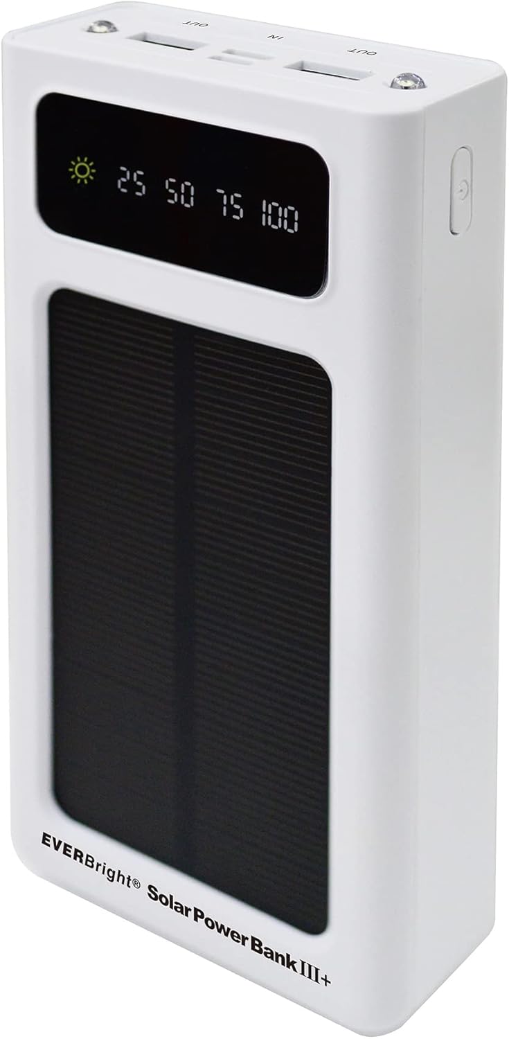 EVERBright ソーラーパワーバンクⅢ+ SYHSPB-3+ ソーラーモバイルバッテリー LEDライト スマホ充電器 防災 スマホ対応