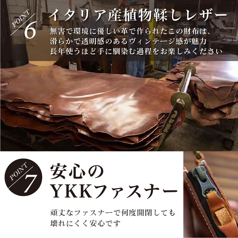 ミニ財布 大容量 メンズ なめし革 イタリア産 牛革 ショートファスナー財布 本革 シンプル財布