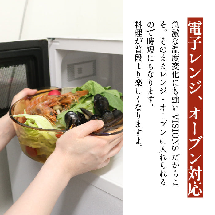 VISIONS ソースパン 2.5L ガラス鍋 片手鍋 ガラス製 オーブン対応 電子レンジ対応