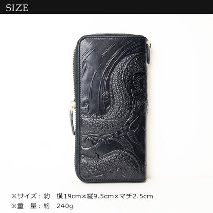 抜群の収納力 財布 メンズ 長財布 革財布 コンパクト 本革 フェニックス イタリアンレザー エンボス加工 ヌメ革 ギフト 贈り物 誕生日 クリスマス 記念日