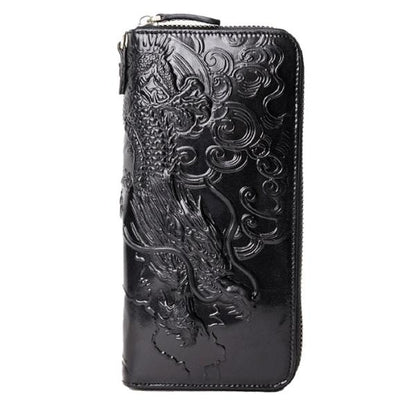 抜群の収納力 財布 メンズ 長財布 革財布 コンパクト 本革 フェニックス イタリアンレザー エンボス加工 ヌメ革 ギフト 贈り物 誕生日 クリスマス 記念日