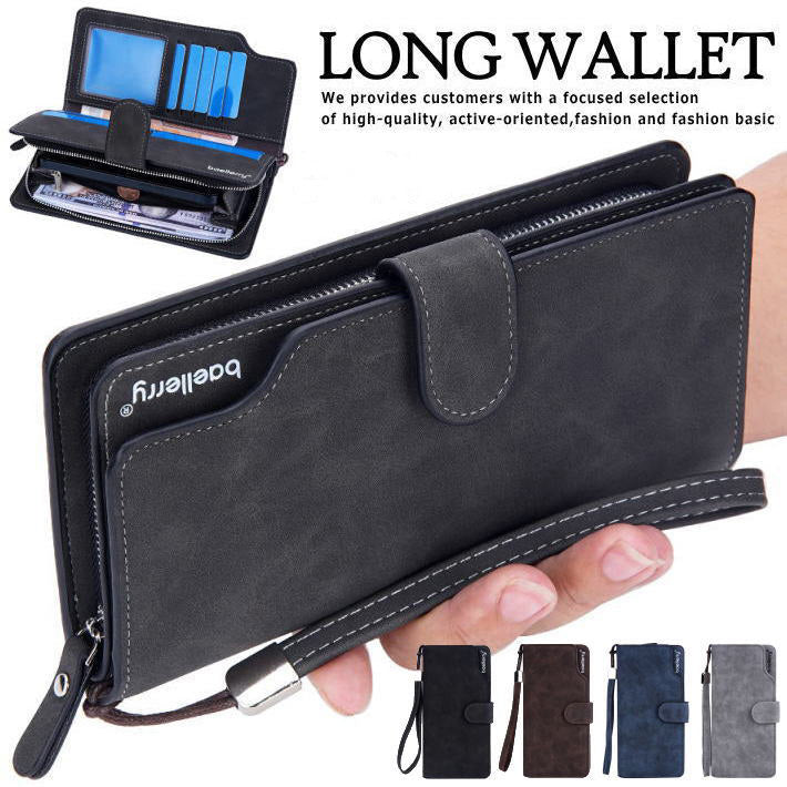 長財布 メンズ レディース クラッチバッグ 大容量 スマホケース 財布 ウォレット 機能的 マルチケース ユニセック 収納力 二つ折り ボタン シンプル プレゼント 贈り物 男性 女性 ひも付き