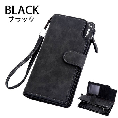 長財布 メンズ レディース クラッチバッグ 大容量 スマホケース 財布 ウォレット 機能的 マルチケース ユニセック 収納力 二つ折り ボタン シンプル プレゼント 贈り物 男性 女性 ひも付き