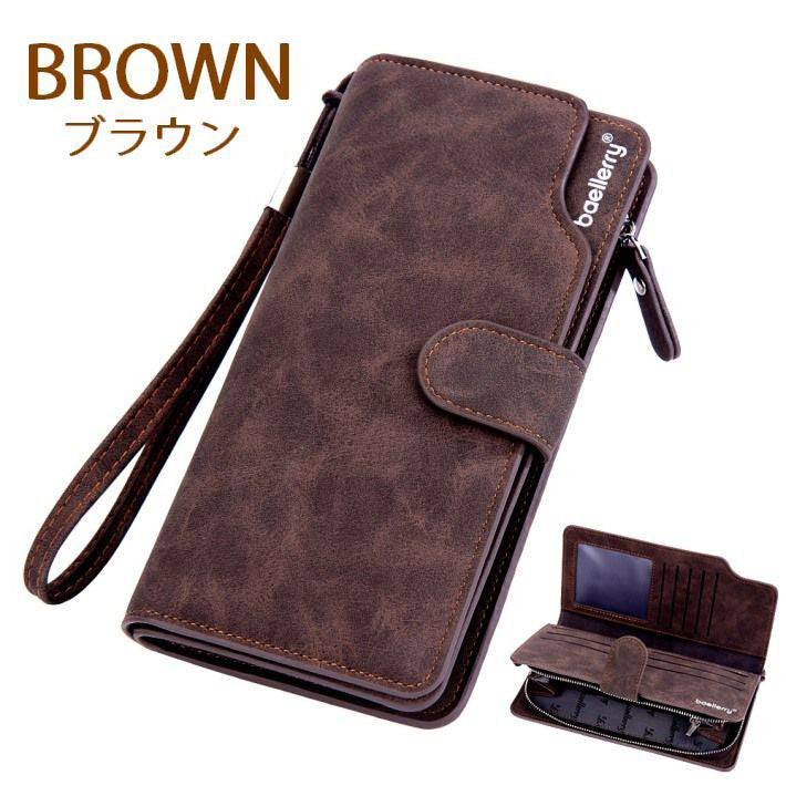 長財布 メンズ レディース クラッチバッグ 大容量 スマホケース 財布 ウォレット 機能的 マルチケース ユニセック 収納力 二つ折り ボタン シンプル プレゼント 贈り物 男性 女性 ひも付き