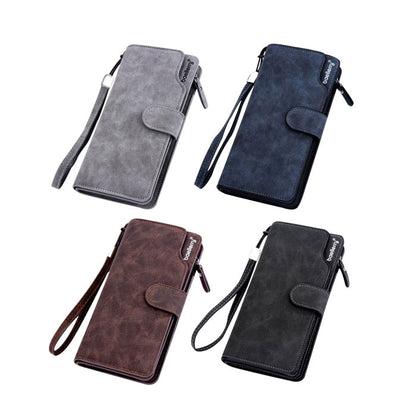 長財布 メンズ レディース クラッチバッグ 大容量 スマホケース 財布 ウォレット 機能的 マルチケース ユニセック 収納力 二つ折り ボタン シンプル プレゼント 贈り物 男性 女性 ひも付き