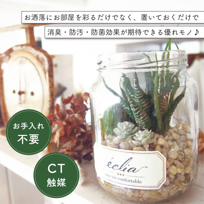 アーティフィシャルグリーン エクリア KISHIMA 消臭 抗菌 CT触媒 フェイク 人工観葉植物 ジャータイプ 多肉 サボテン 造花