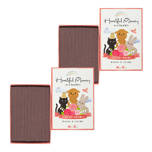 2個セット 日本香堂 ペット供養 線香 ペット用 [ ハートフルメモリー ]  お花の香り バラ詰 ペット仏具 お線香 ペット用線香 犬 猫 うさぎ ハムスター 自宅用 お供え 仏具 おしゃれ 煙少ない 煙 お悔やみ 贈り物