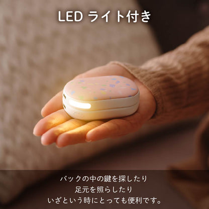 充電式カイロ 2個セット エレス イーカイロ シェア e-Kairo Share 電気カイロ モバイルバッテリー ライト付き かわいい USB充電 ハンドウォーマー 2WAY 小型 携帯用 冬 防寒 あったかグッズ ギフト エコ
