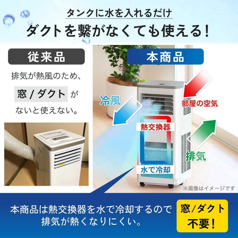 スポットクーラー ダクトレス ハイパワー ハイブリッド冷却 スポットエアクーラー 工事不要 スポットエアコン 冷風機 ポータブルクーラー 移動式エアコン 家庭用 業務用 熱中症対策 DL-T2605