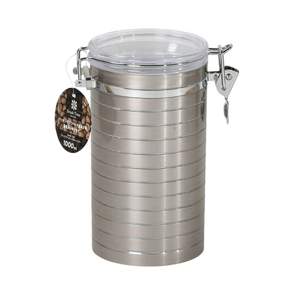 キャニスター 密閉保存容器 1000ml (1L) ブレイクタイム ロック式 HC-1387 コーヒー ガラス製 調味料入れ 密封 パール金属