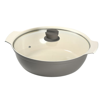 卓上鍋 両手鍋 大型 30cm ココナベ セラミック加工 IH対応 HC-1429 4～6人用 ファミリー 家族 鍋パーティー 土鍋風 パール金属
