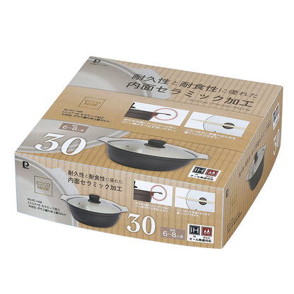卓上鍋 両手鍋 大型 30cm ココナベ セラミック加工 IH対応 HC-1429 4～6人用 ファミリー 家族 鍋パーティー 土鍋風 パール金属
