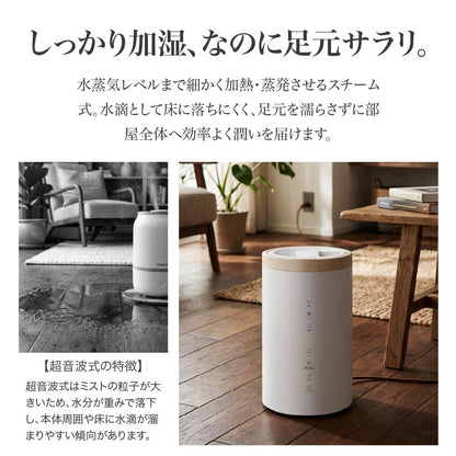 加湿器 スチーム式 4L 大容量 多機能 スチームポット 19畳 750mL/h 湿度設定 おやすみモード eco パワフル クエン酸洗浄 スリーアップ ST-T2674