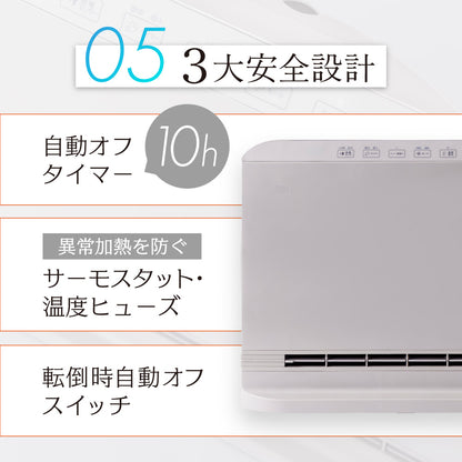 セラミックヒーター 1200W 首振り ヒーター 節電センサー スリム パネルヒーター リモコン タイマー 温度設定 速暖 暖房 足元 オフィス 寝室 スリーアップ スマートスリムヒート スイング CH-T2695GG