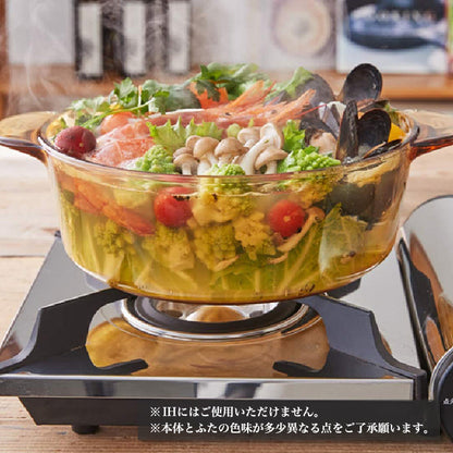 VISIONS スープポット 3.5L ガラス鍋 両手鍋 ガラス製 オーブン対応 電子レンジ対応